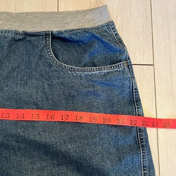 Vintage 90s Jean shorts white stitching grey waist band - Picture 7 of 8